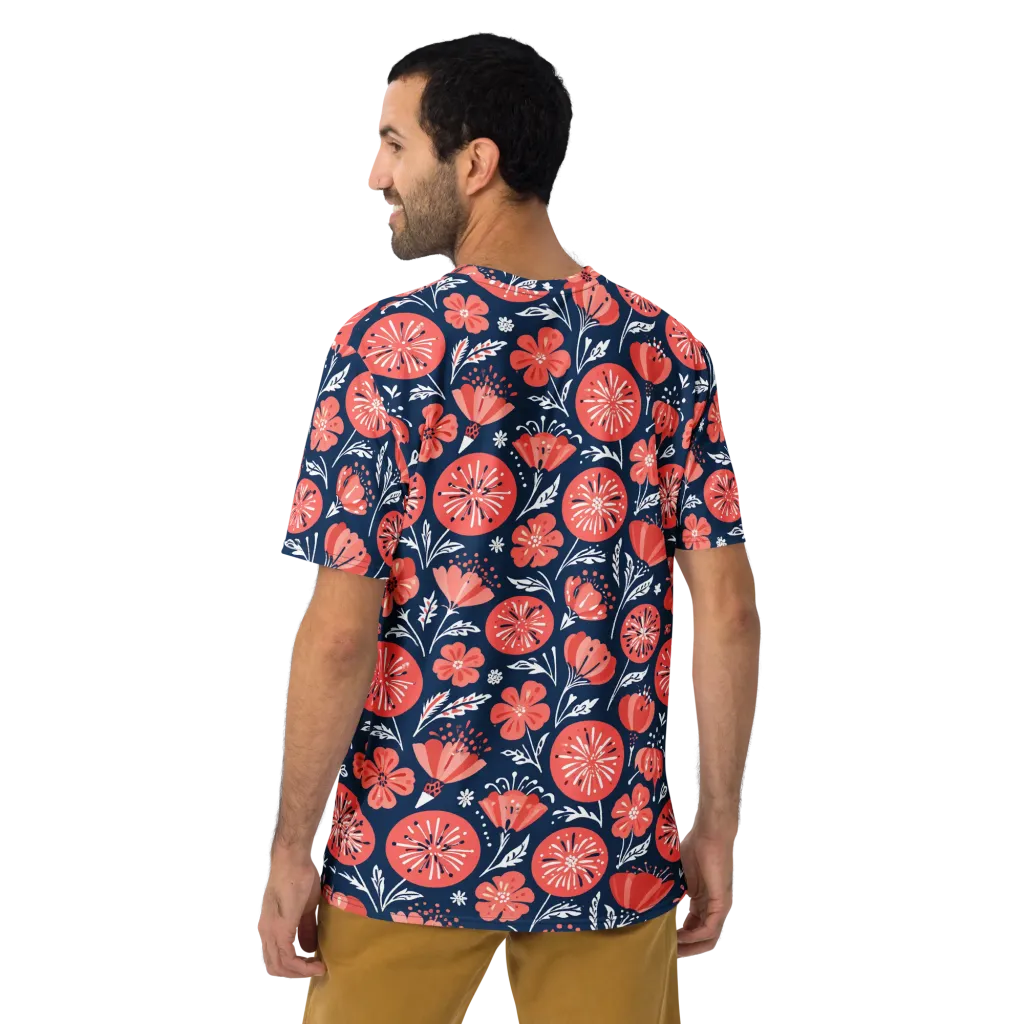 Midnight Bloom on Men's Crew Neck T-Shirt — Back print