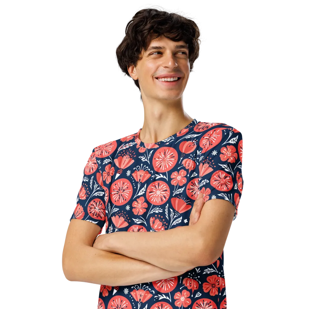Midnight Bloom on Men's Crew Neck T-Shirt — Front print