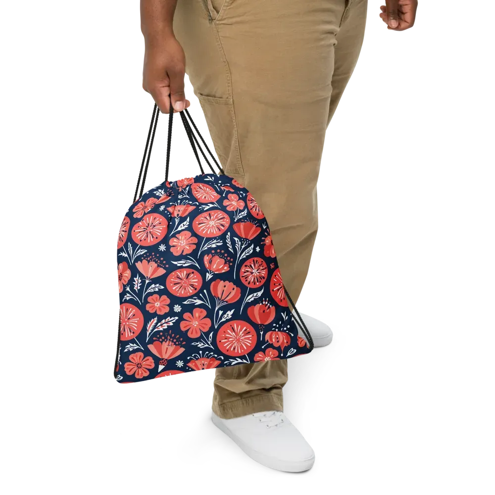Midnight Bloom on Drawstring Bag — Print file