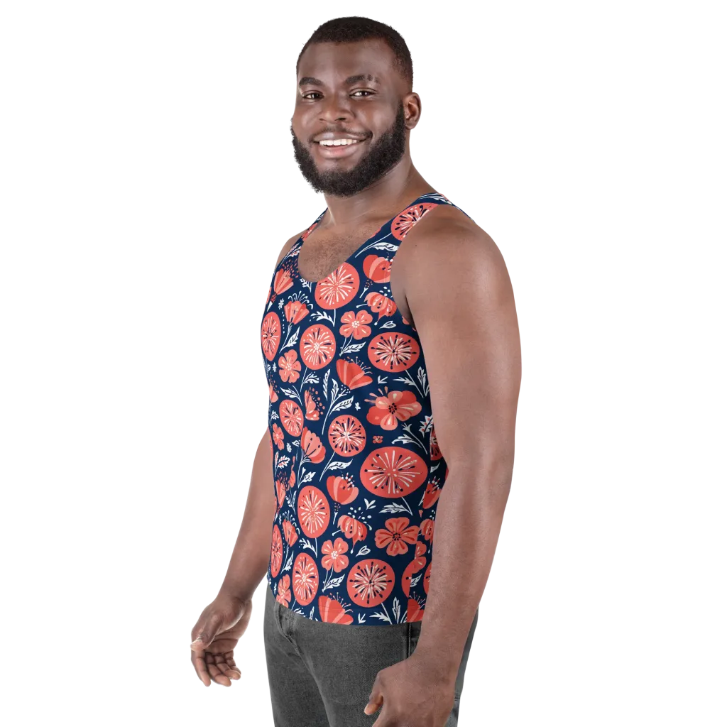 Midnight Bloom on Men's Tank Top — Left Front