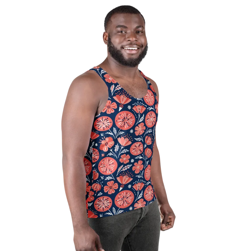 Midnight Bloom on Men's Tank Top — Right Front