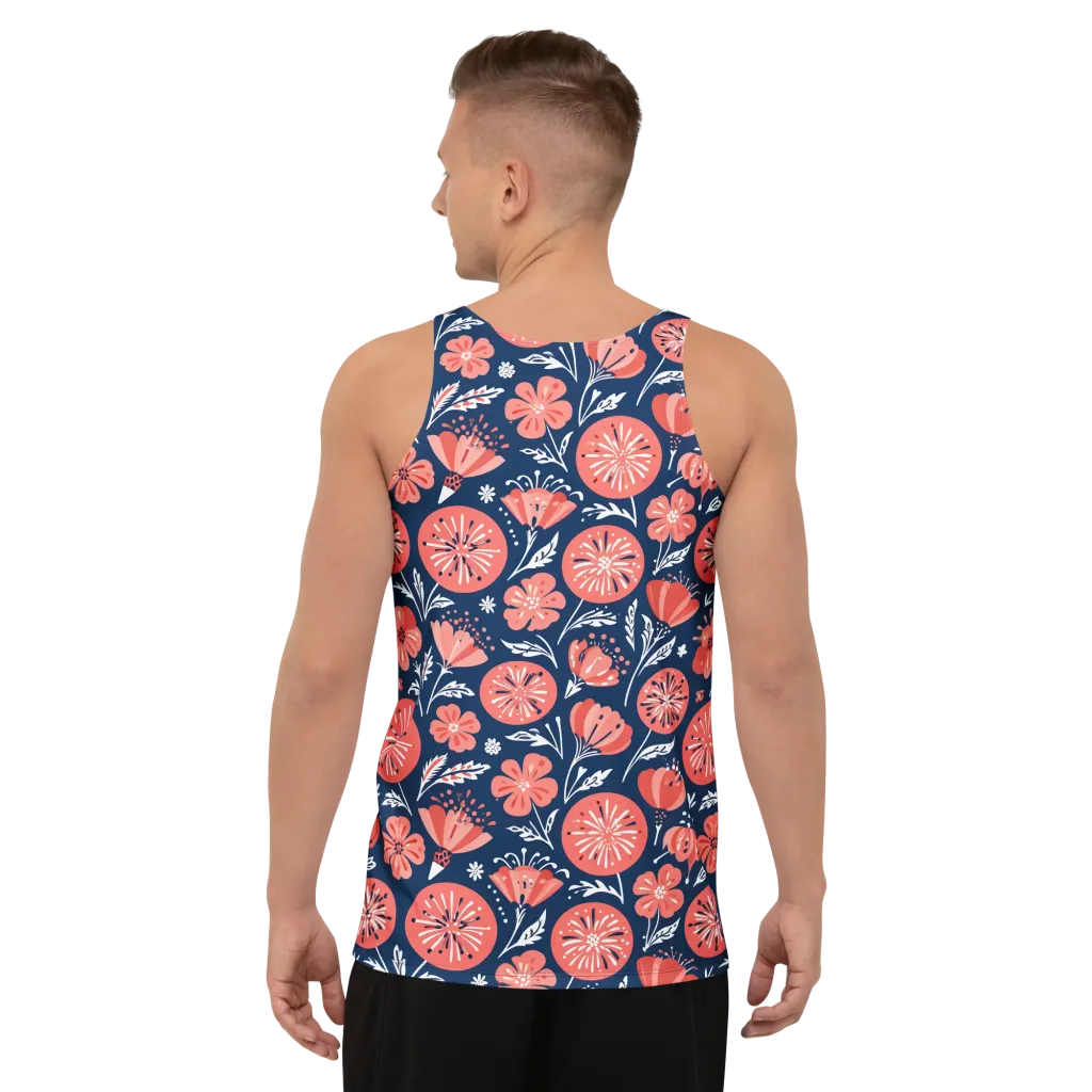 Midnight Bloom on Men's Tank Top — Back print