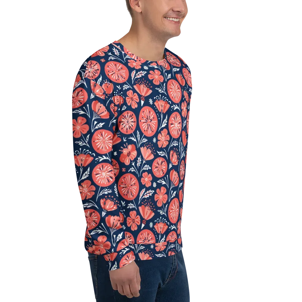 Midnight Bloom on Sweatshirt — Right Front