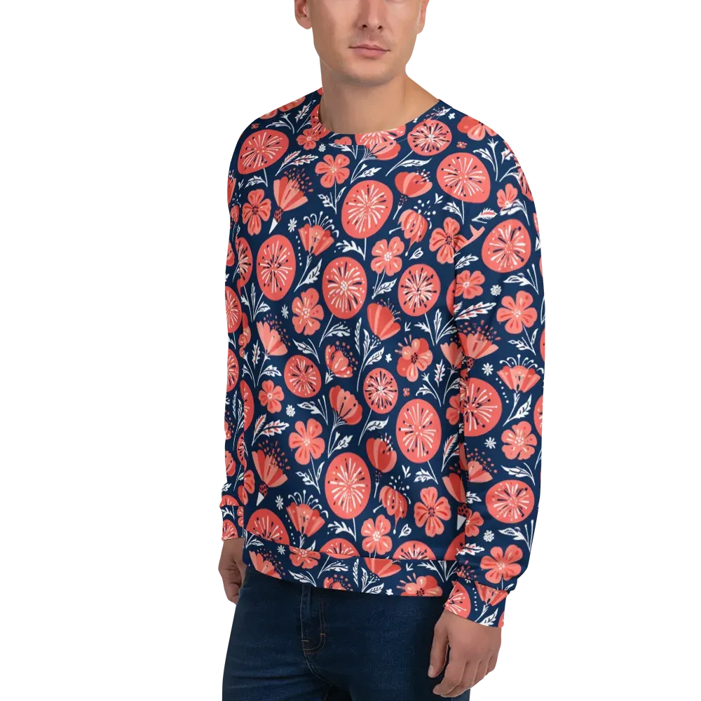 Midnight Bloom on Sweatshirt — Left Front