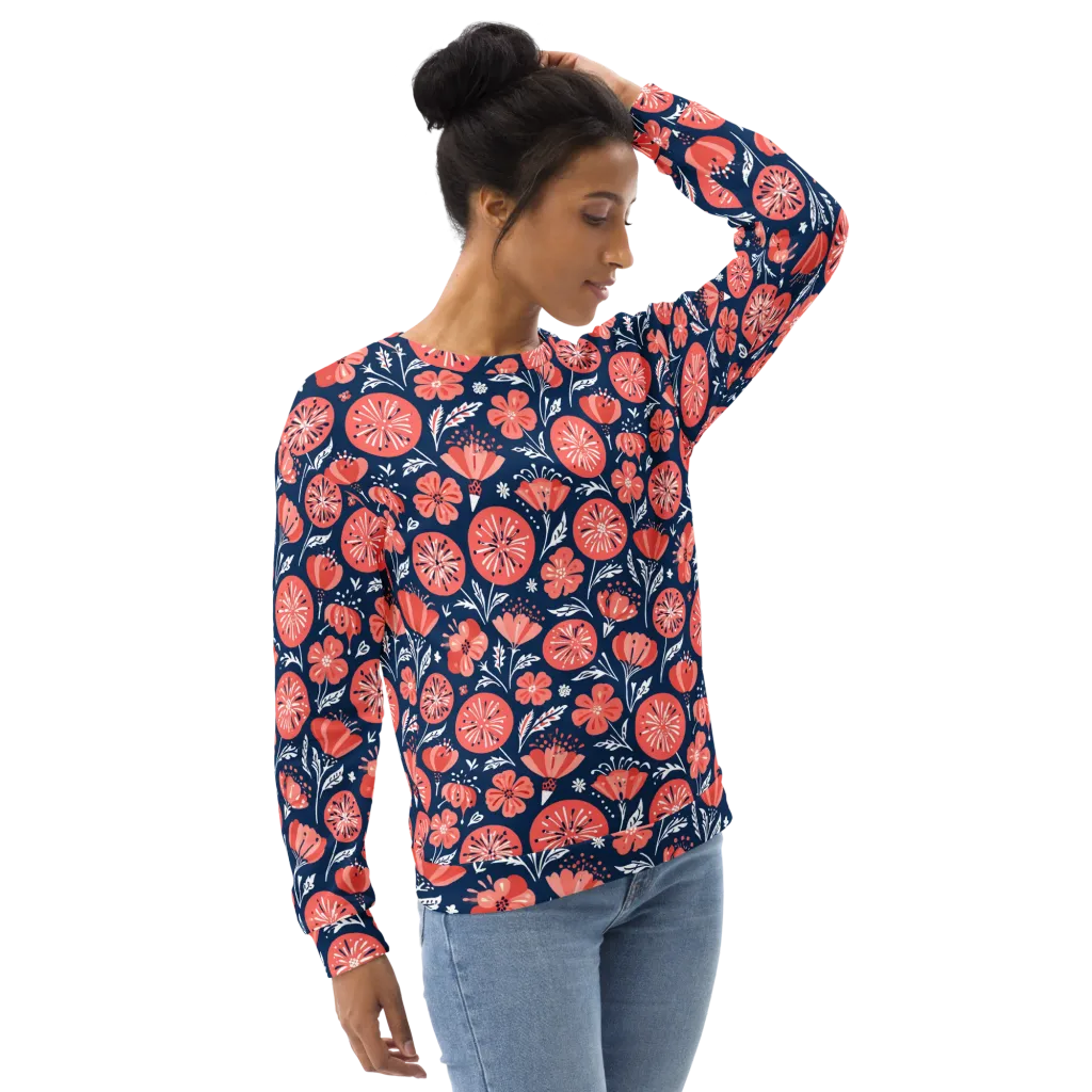 Midnight Bloom on Sweatshirt — Right sleeve