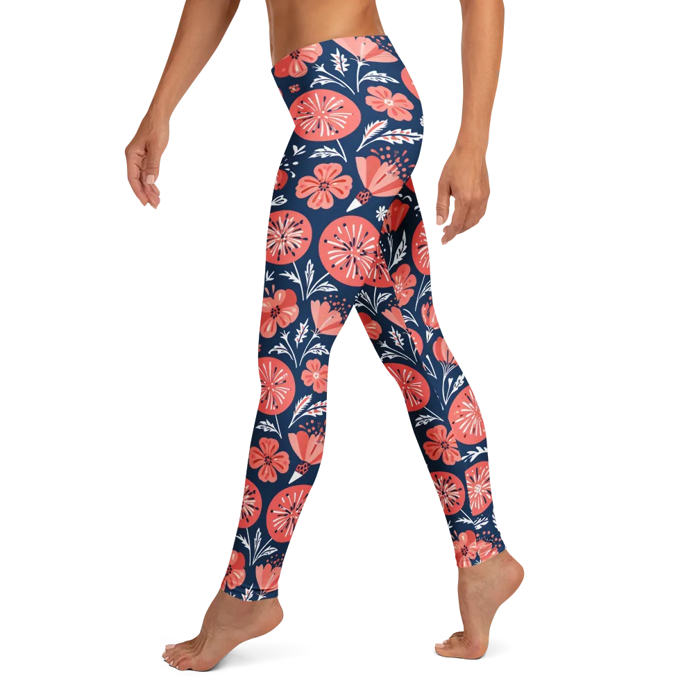 Midnight Bloom on Leggings — Left