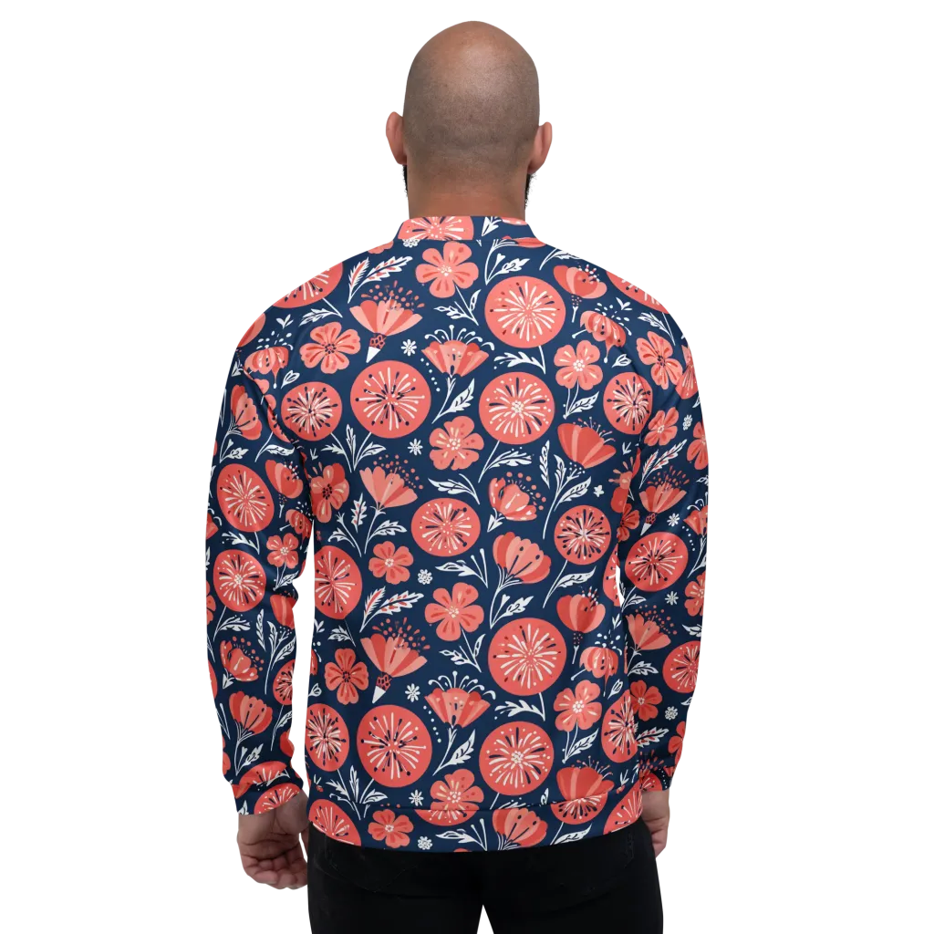 Midnight Bloom on Bomber Jacket — Back