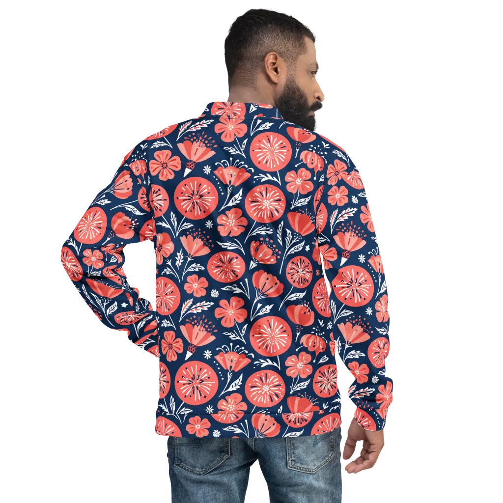 Midnight Bloom on Bomber Jacket — Back print