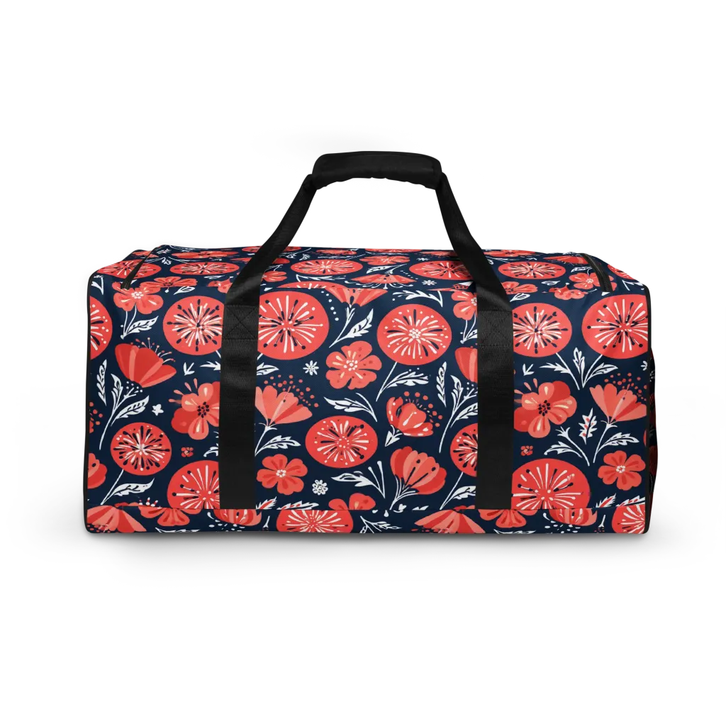 Midnight Bloom on Duffle Bag — Back print