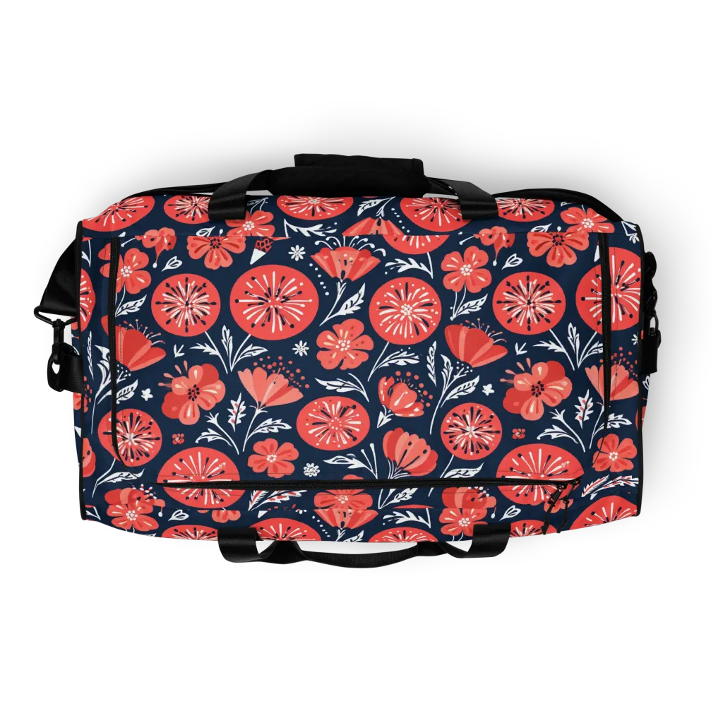 Midnight Bloom on Duffle Bag — Top print