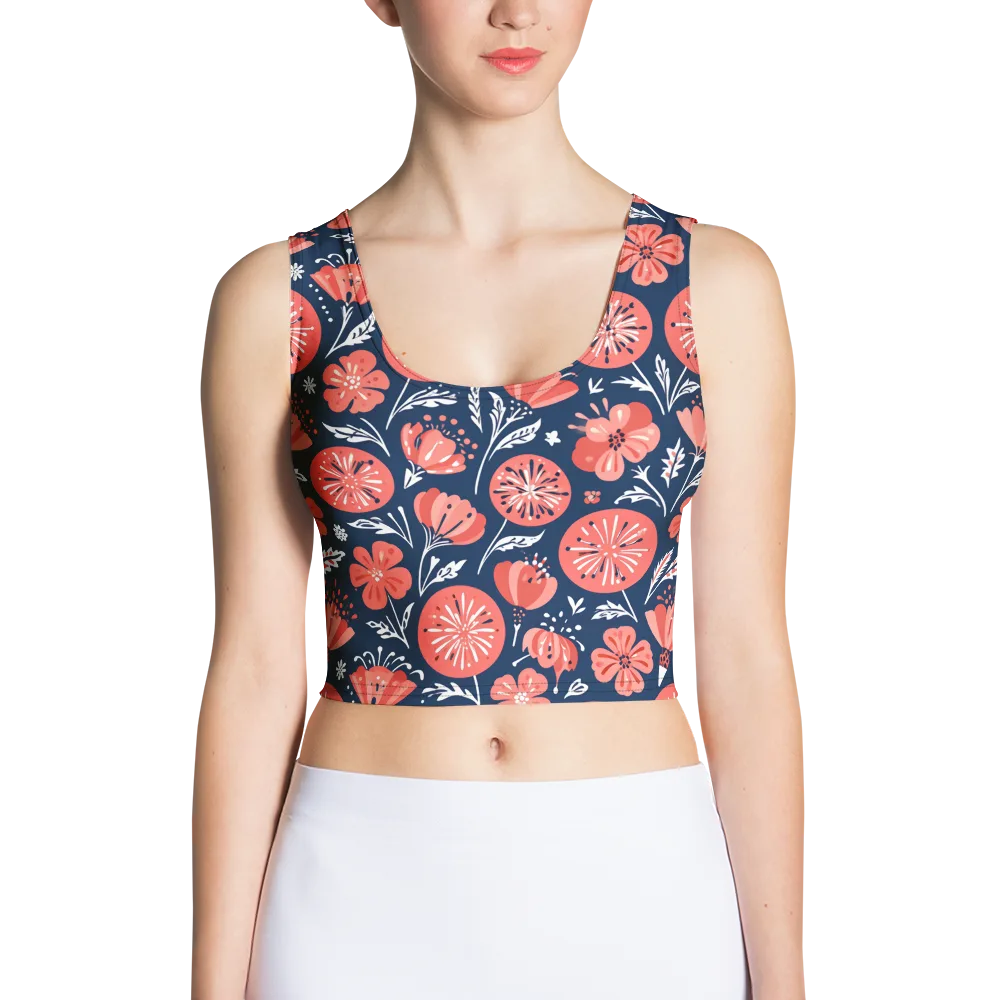 Midnight Bloom on Crop Top — Front