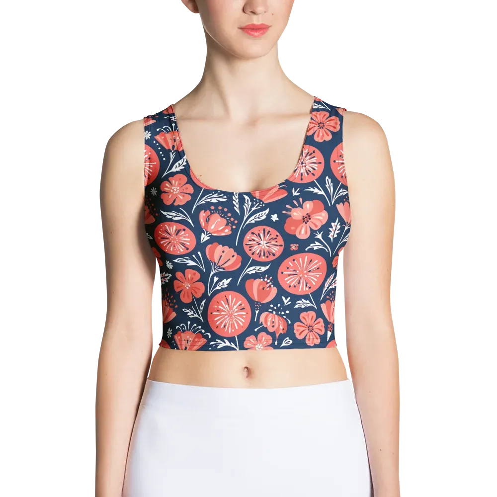 Midnight Bloom on Crop Top — Front