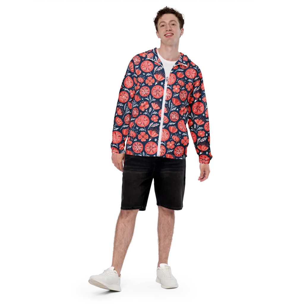 Midnight Bloom on Men's Windbreaker — Front print