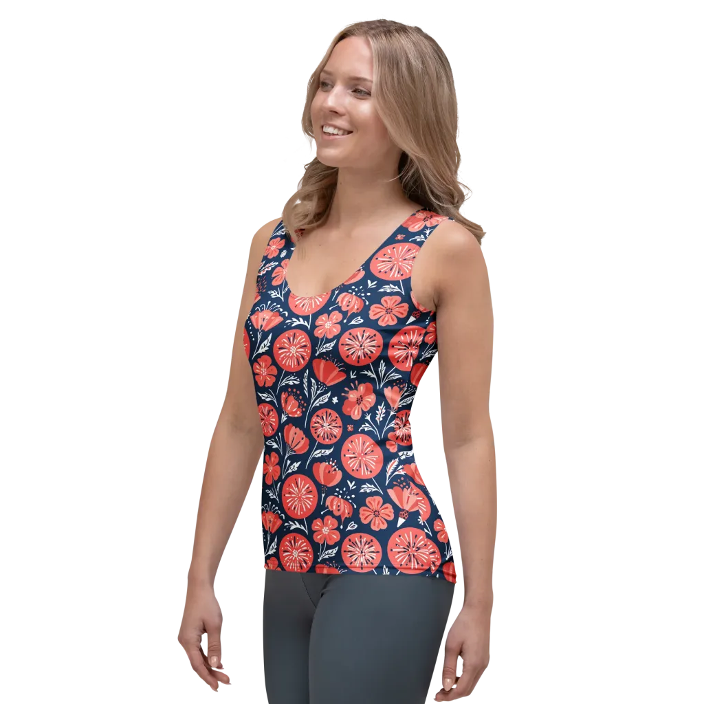 Midnight Bloom on Women's Tank Top — Left Front