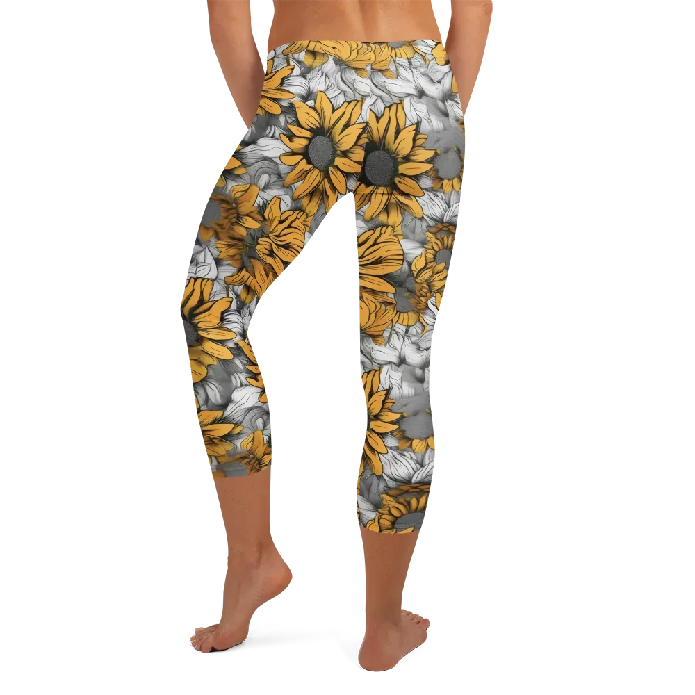 Gilded Garden on Capri Leggings — Back