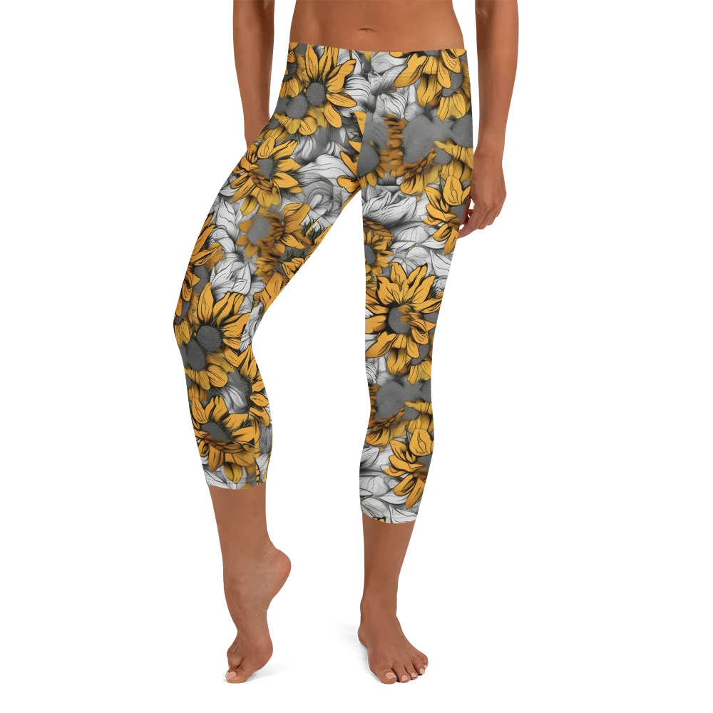 Gilded Garden on Capri Leggings — Front