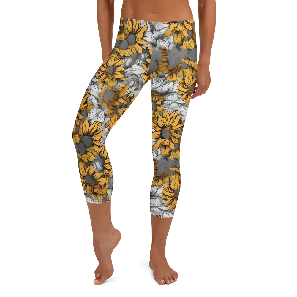 Gilded Garden on Capri Leggings — Front
