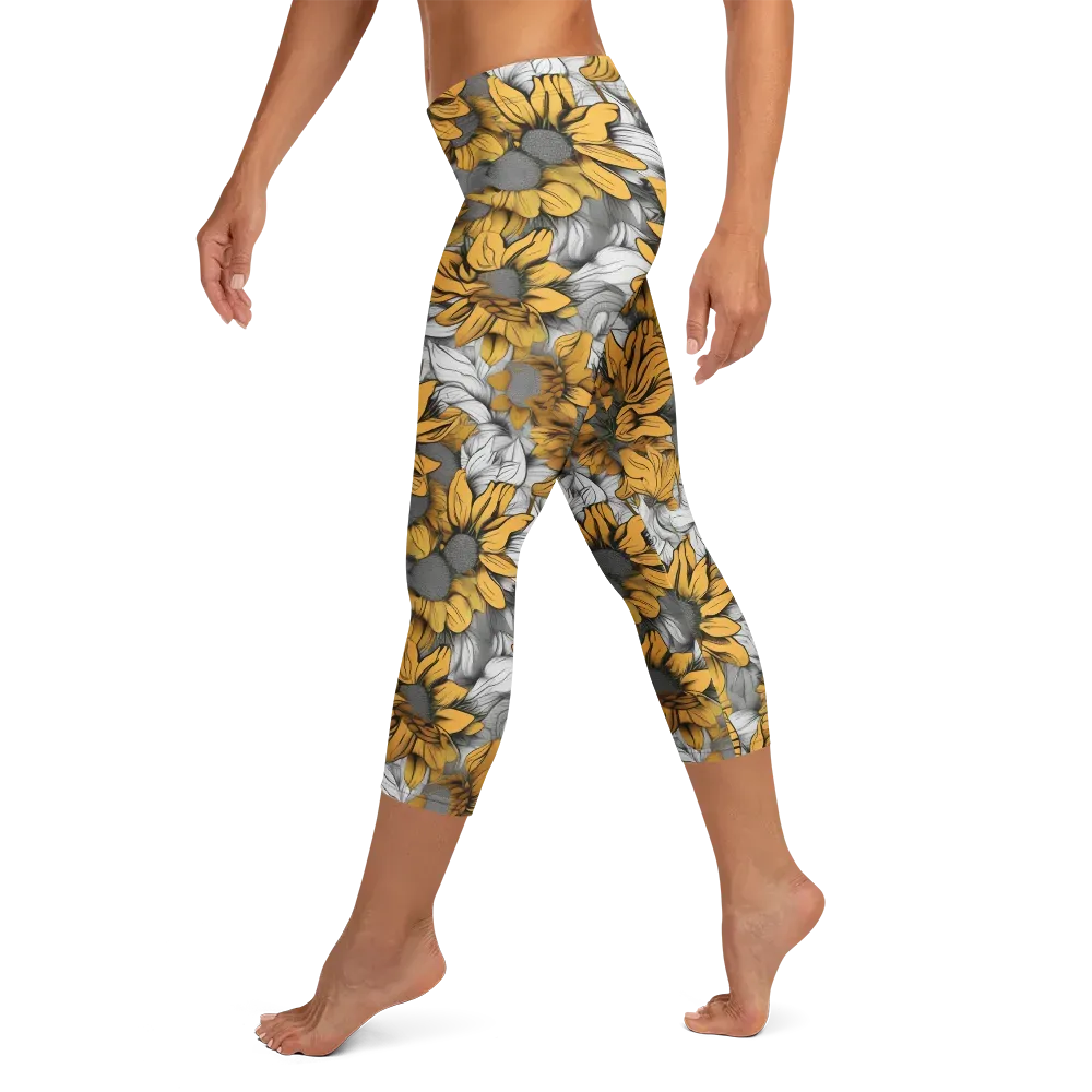 Gilded Garden on Capri Leggings — Left
