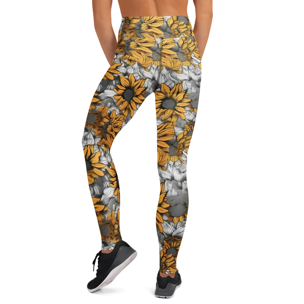 Gilded Garden on Yoga Leggings — Back