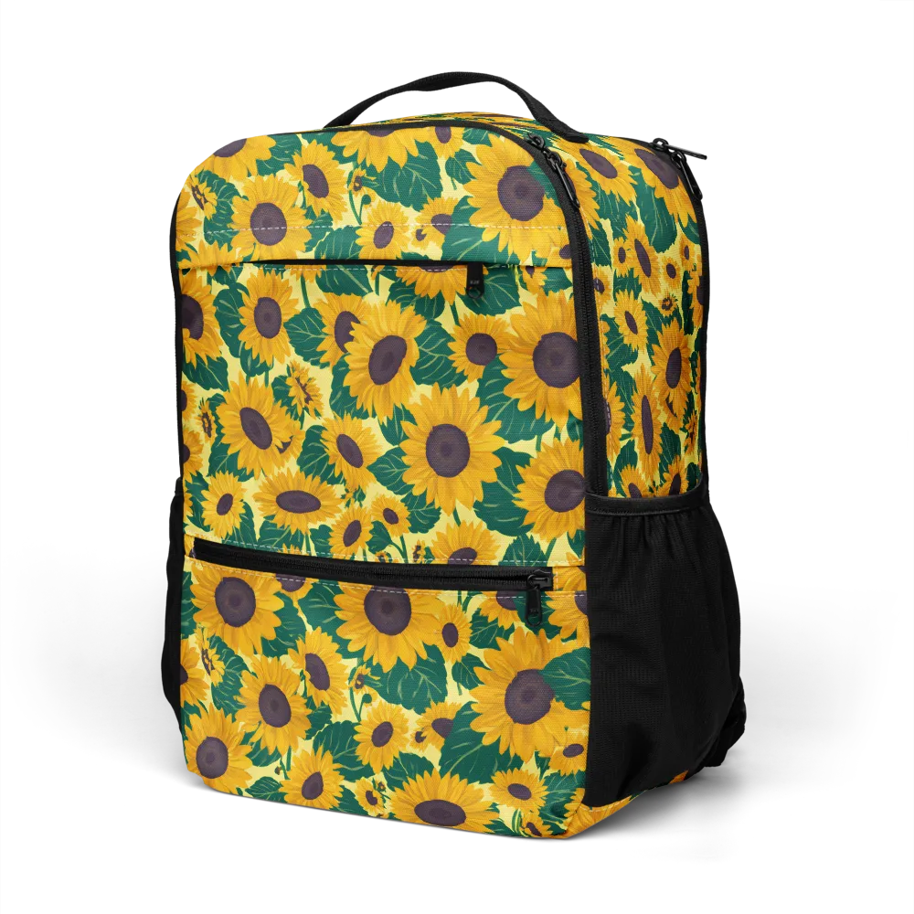 Sunlit Sunflower on Utility Backpack — Bottom print