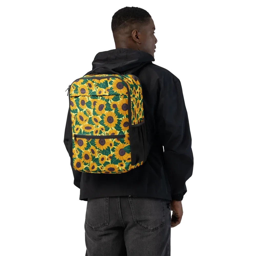 Sunlit Sunflower on Utility Backpack — Back