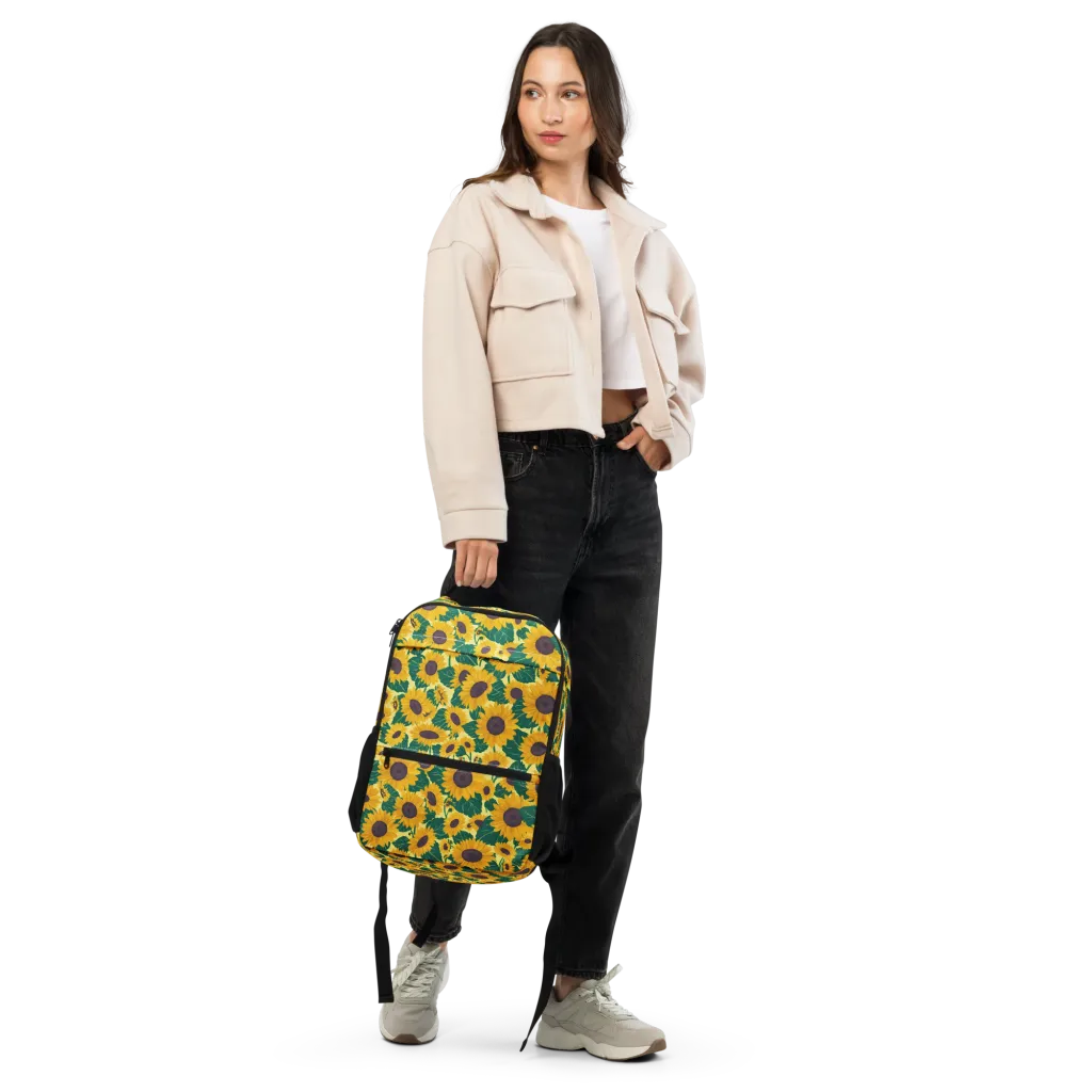 Sunlit Sunflower on Utility Backpack — Top print