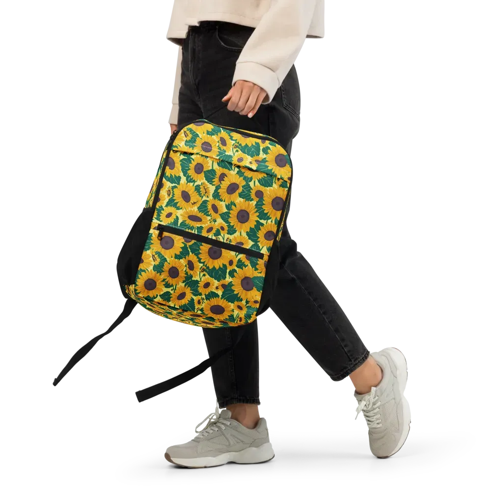 Sunlit Sunflower on Utility Backpack — Front 2
