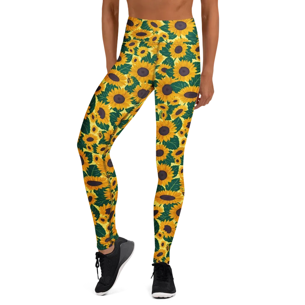 Sunlit Sunflower on Yoga Leggings — Front