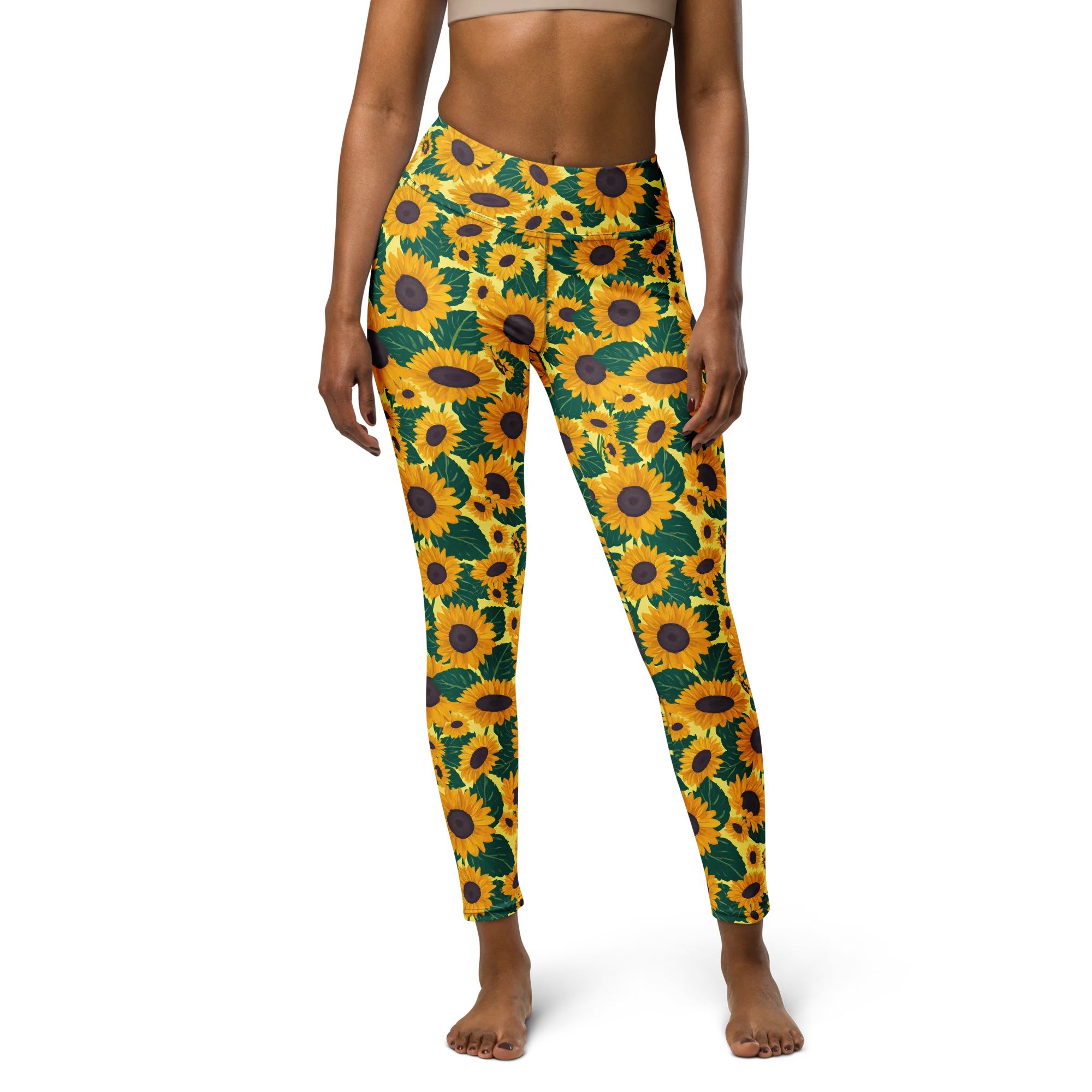 Sunlit Sunflower on Yoga Leggings — Print file