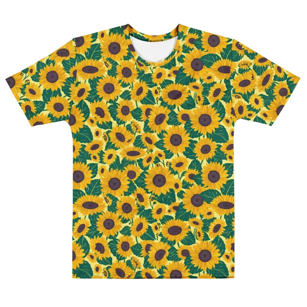 Sunlit Sunflower on Men's Cotton Crew Neck T-Shirt — Back print