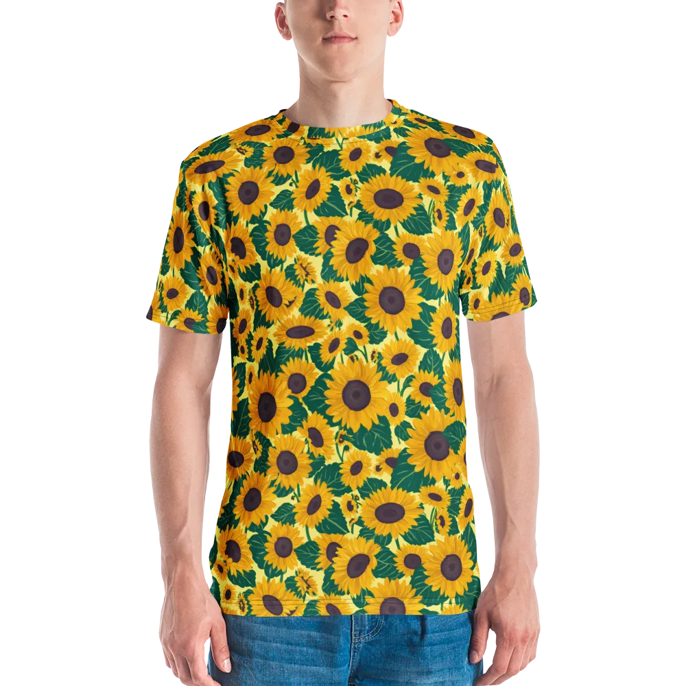 Sunlit Sunflower on Men's Crew Neck T-Shirt — Front
