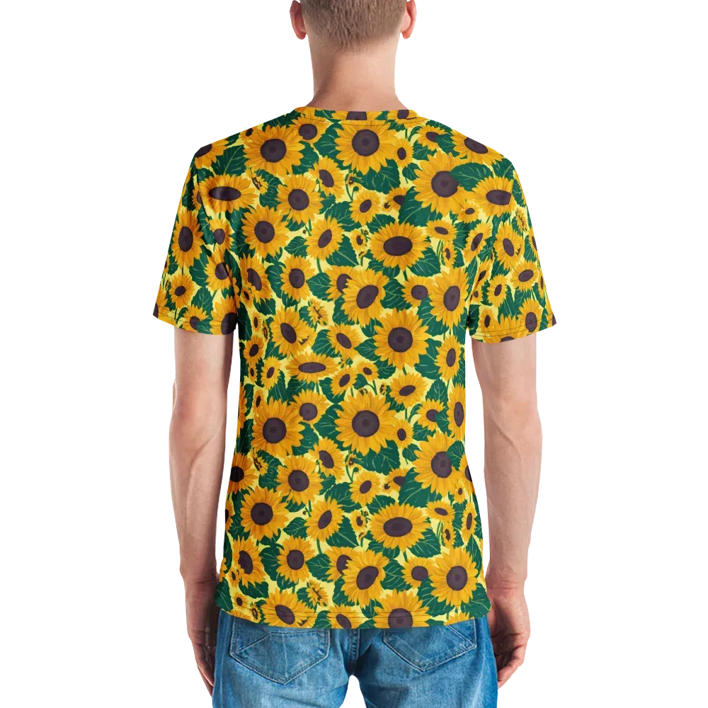 Sunlit Sunflower on Men's Crew Neck T-Shirt — Back