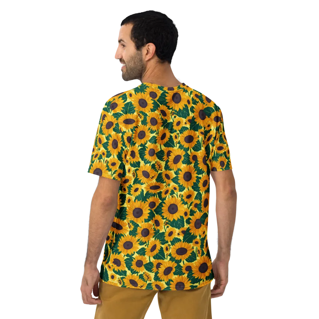 Sunlit Sunflower on Men's Crew Neck T-Shirt — Back print
