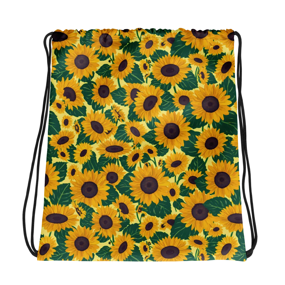 Sunlit Sunflower on Drawstring Bag — Mockup