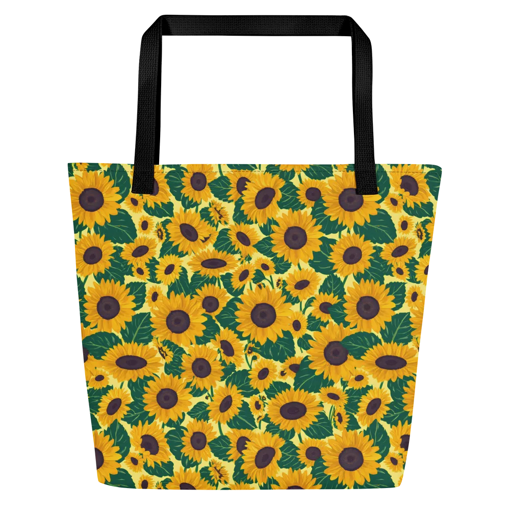 Sunlit Sunflower on Large Tote Bag W/ Pocket — Front