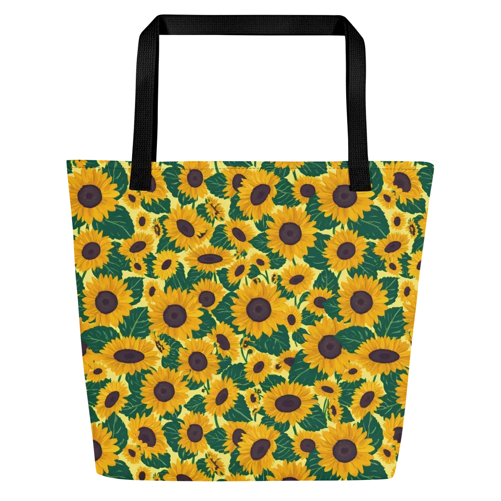 Sunlit Sunflower on Large Tote Bag W/ Pocket — Front