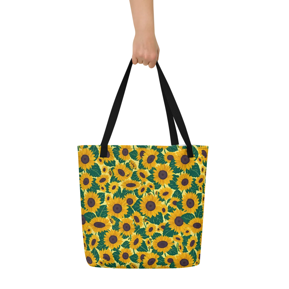 Sunlit Sunflower on Large Tote Bag W/ Pocket — Print file