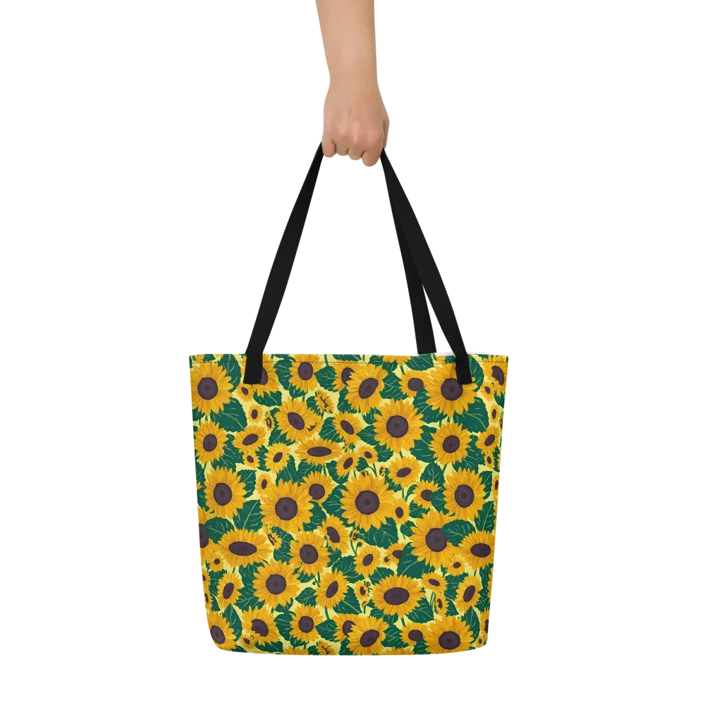 Sunlit Sunflower on Large Tote Bag W/ Pocket — Print file