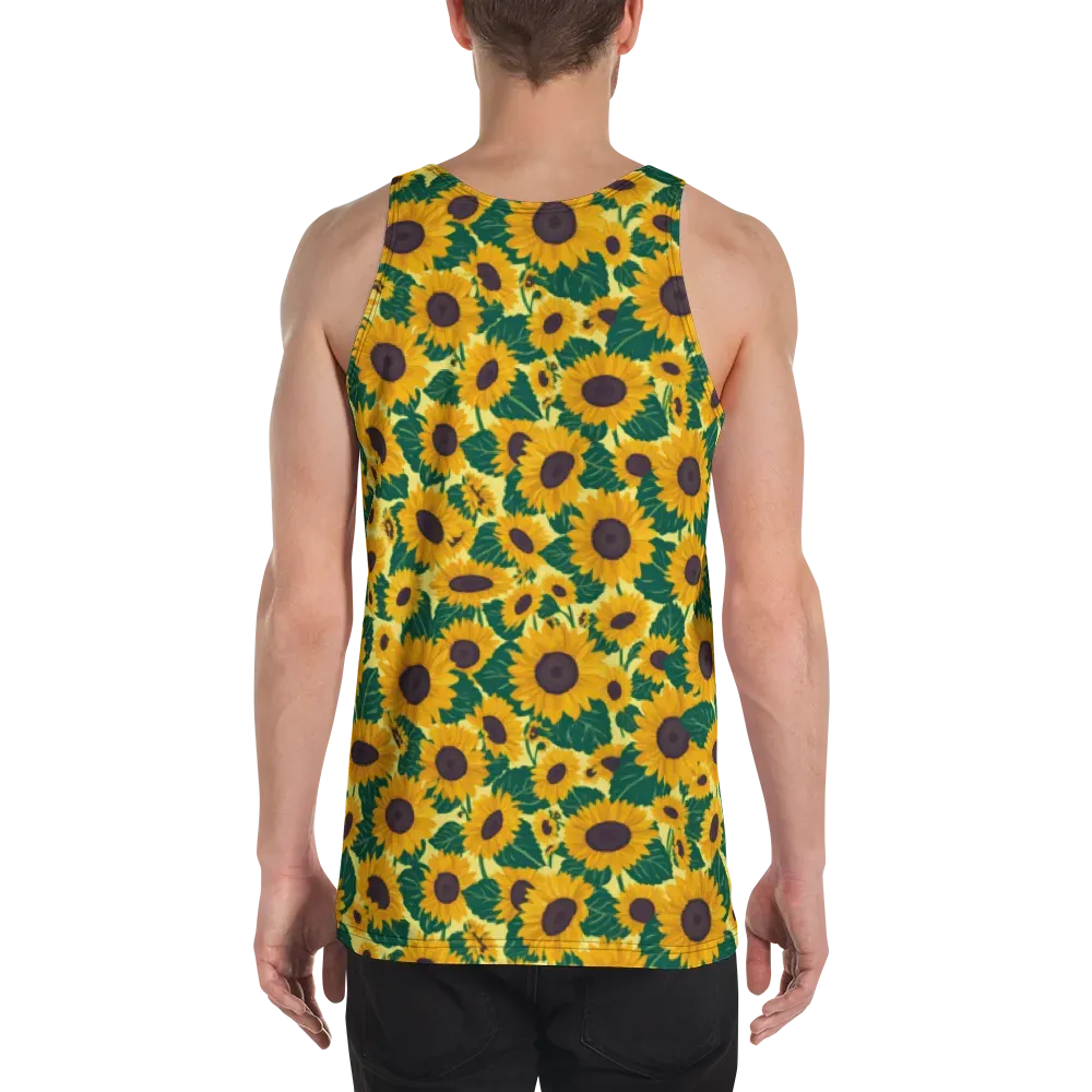 Sunlit Sunflower on Men's Tank Top — Back