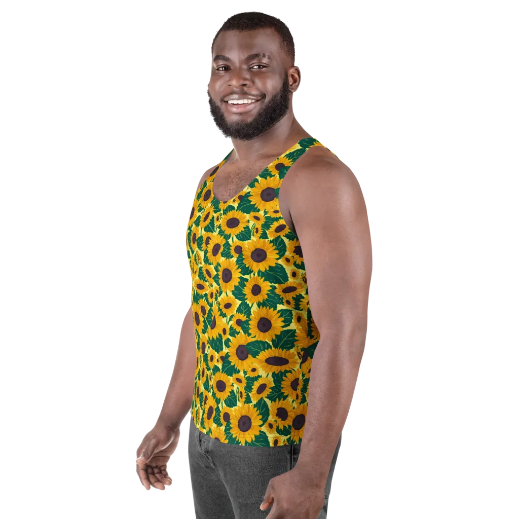 Sunlit Sunflower on Men's Tank Top — Left Front
