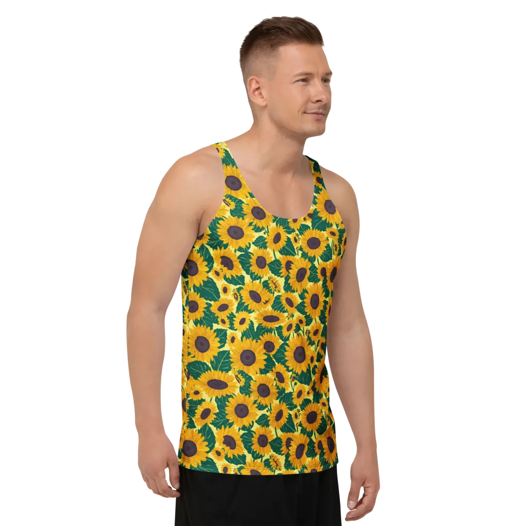 Sunlit Sunflower on Men's Tank Top — Front print