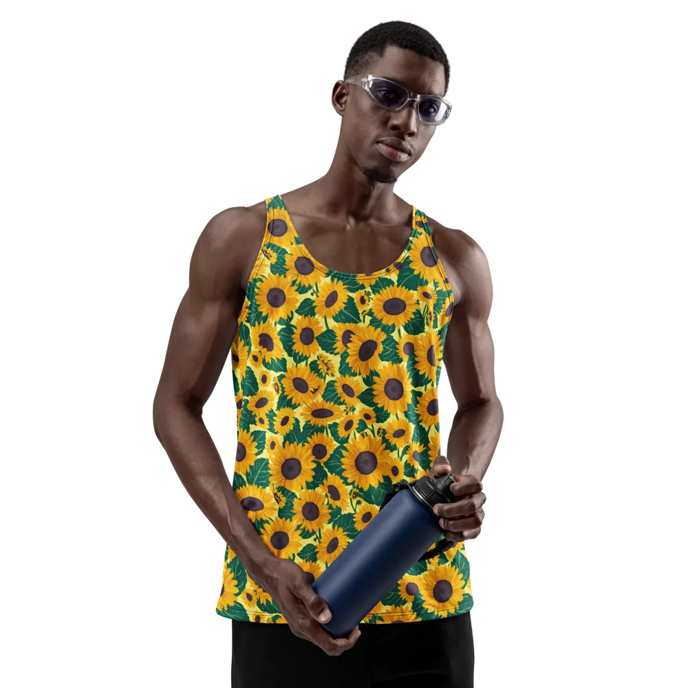Sunlit Sunflower on Men's Tank Top — Back print
