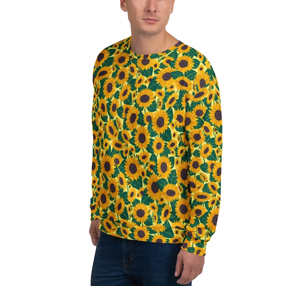 Sunlit Sunflower on Sweatshirt — Left Front