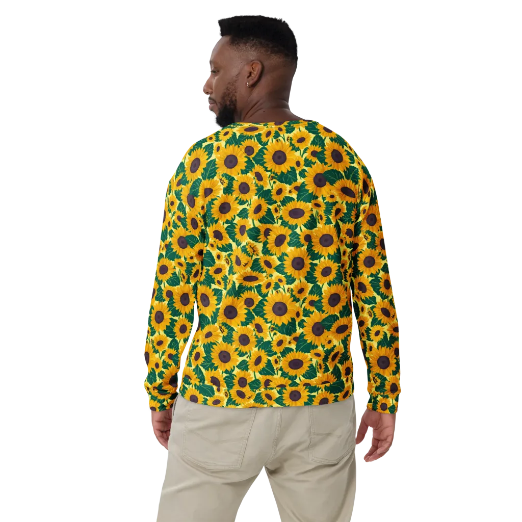 Sunlit Sunflower on Sweatshirt — Back print