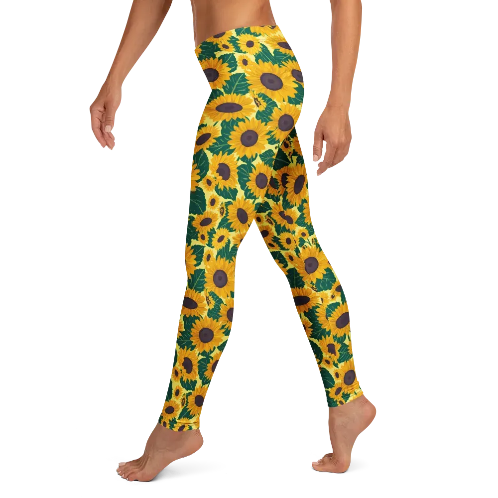 Sunlit Sunflower on Leggings — Left