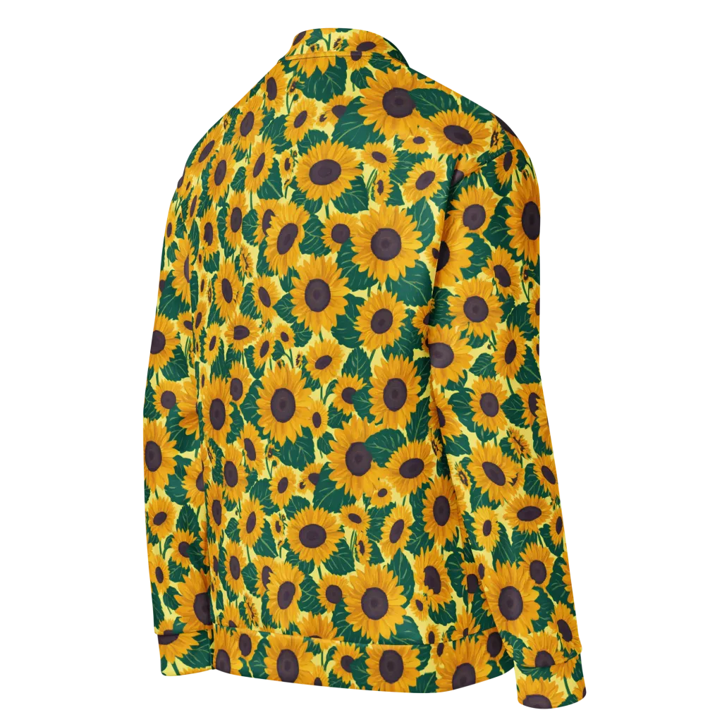 Sunlit Sunflower on Bomber Jacket — Details
