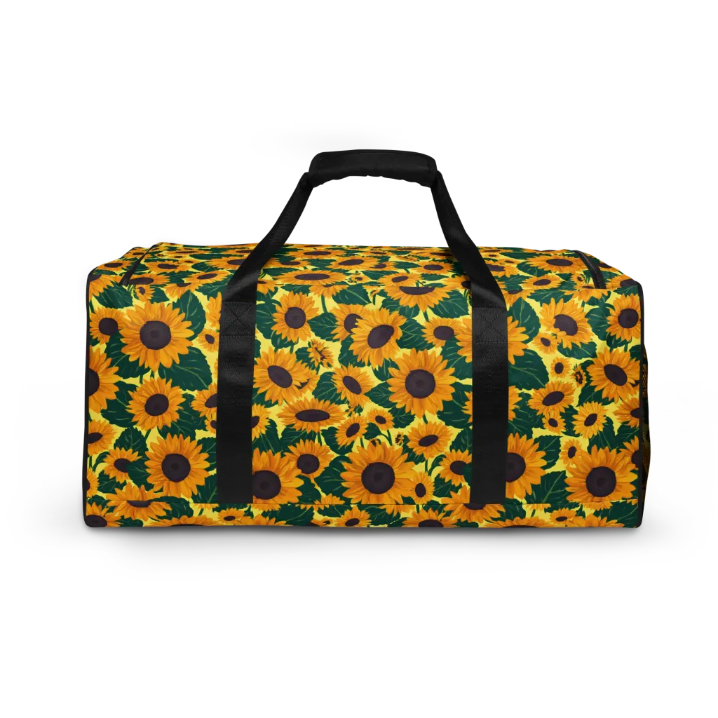 Sunlit Sunflower on Duffle Bag — Back print
