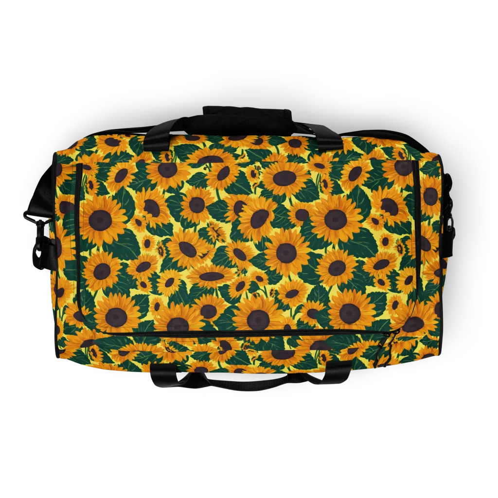 Sunlit Sunflower on Duffle Bag — Top print