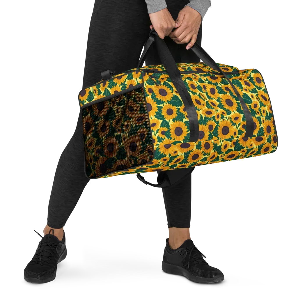 Sunlit Sunflower on Duffle Bag — Right Front