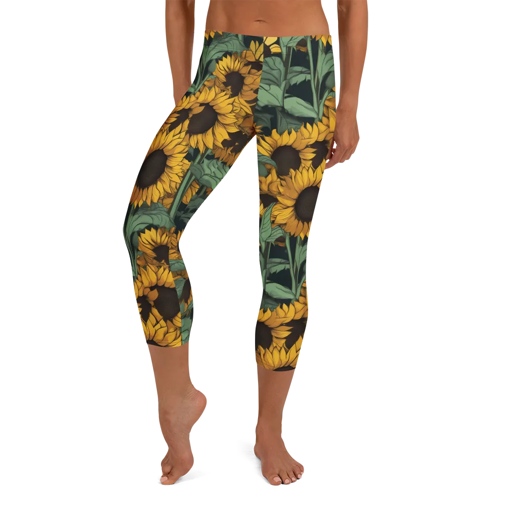 Golden Canopy on Capri Leggings — Front